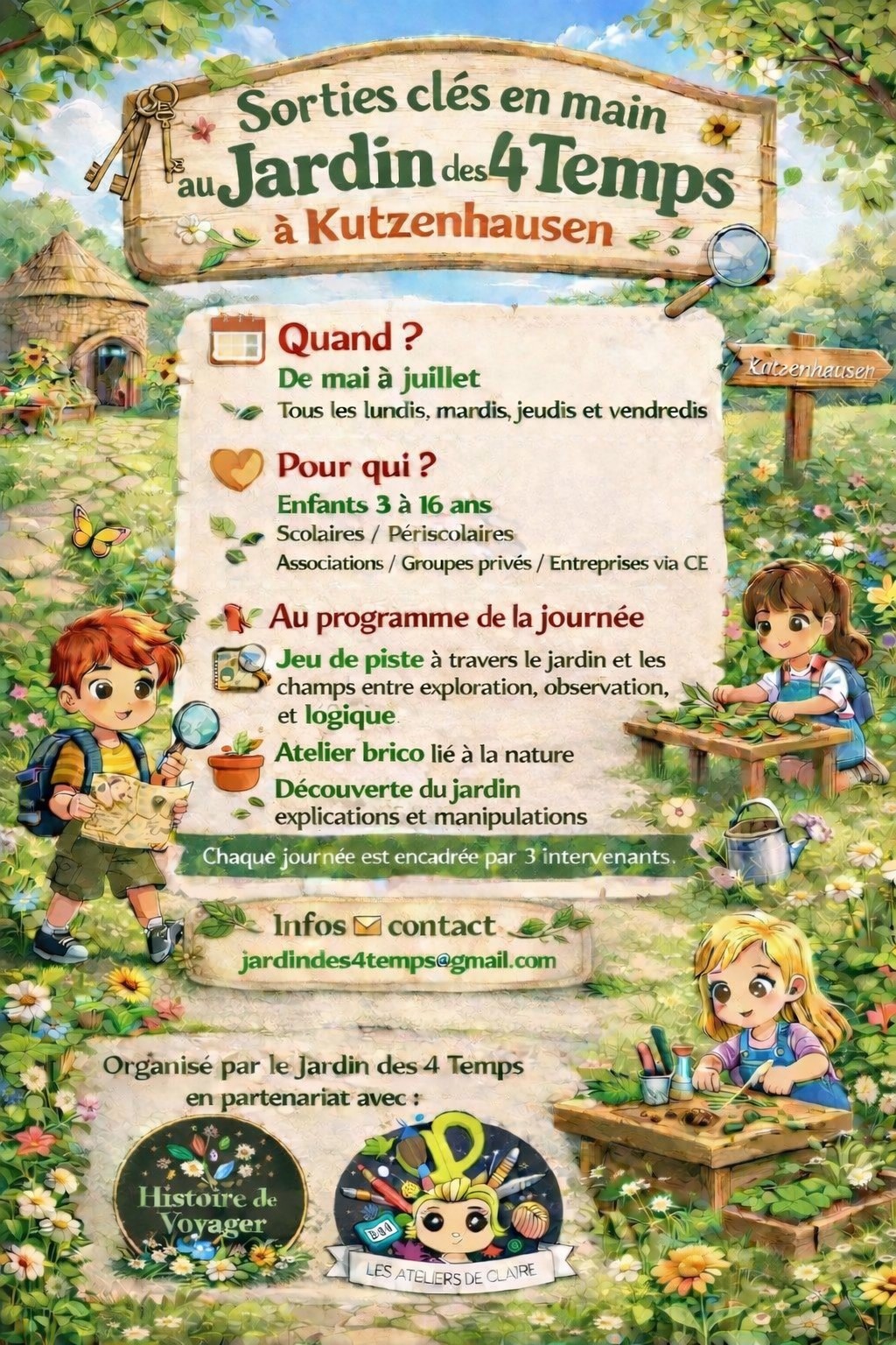 Des Sorties au jardin clés en mains !!